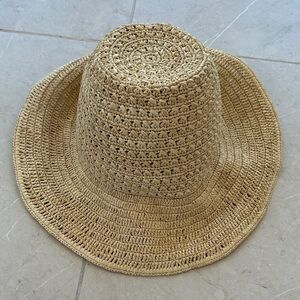 Stylish Packable Tan Woven Sun Hat